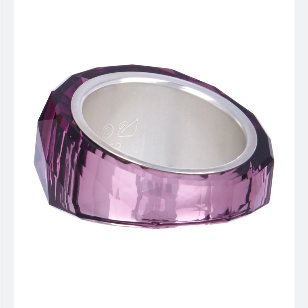 Swarovski Silver Plated Amethyst Crystal Ring - Picture 10 of 14